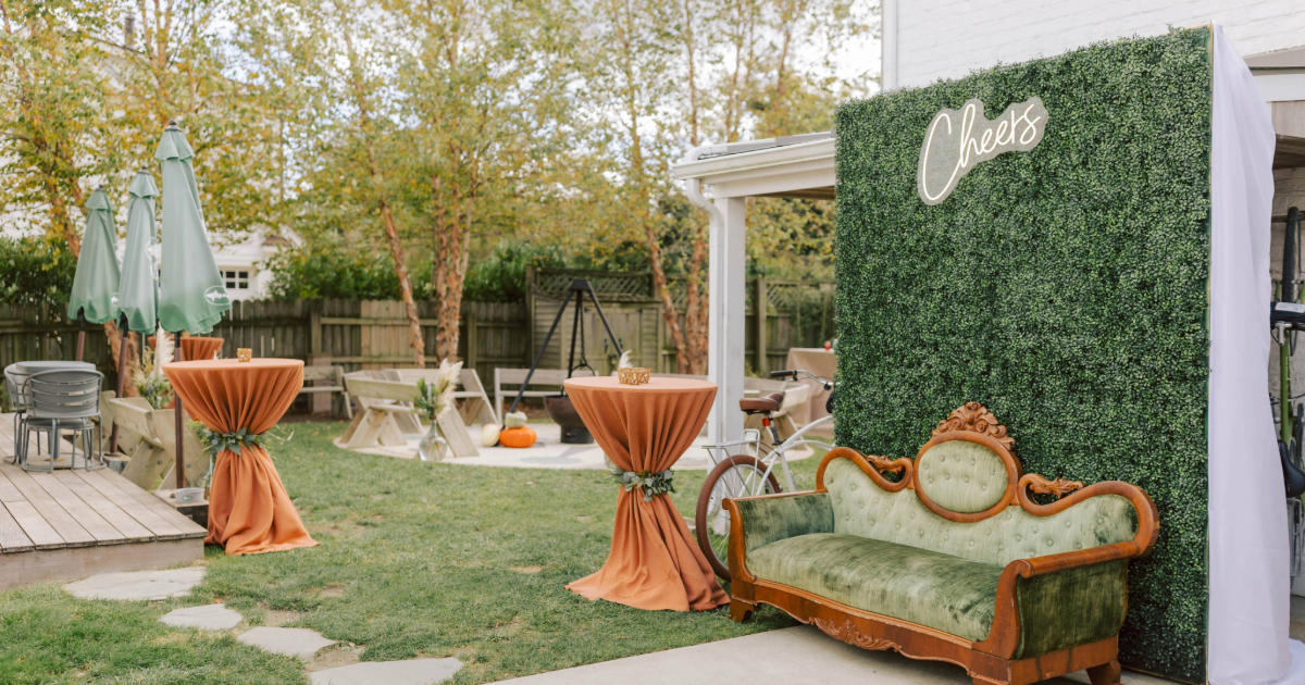 the firepit area of the dogfish inn 