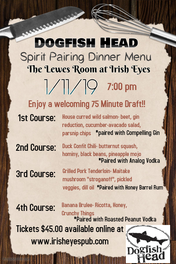 Irish Eyes Menu