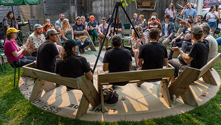 The band AJJ Fireside at the Dogfish Head Inn