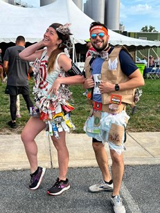 Two people dressed up at the Dogfish Dash