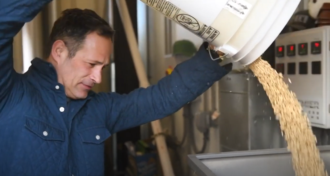 Sam Calagione Dumping Malt into Re-Gen-Ale