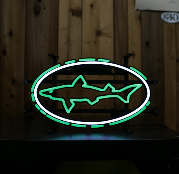 Small LED Shark and Shield Sign Small LED Shark and Shield Sign