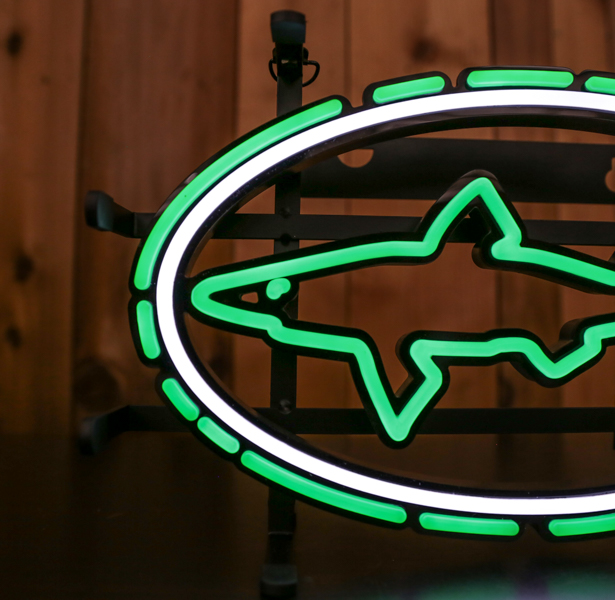 Small LED Shark and Shield Sign Small LED Shark and Shield Sign