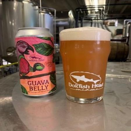 guava belly beer in can and cup