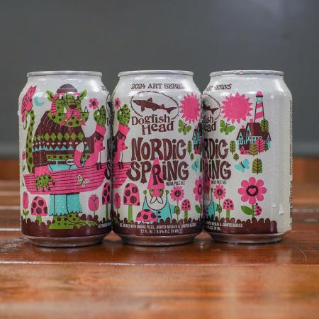 Three Nordic Springs cans lined up to show monster artwork