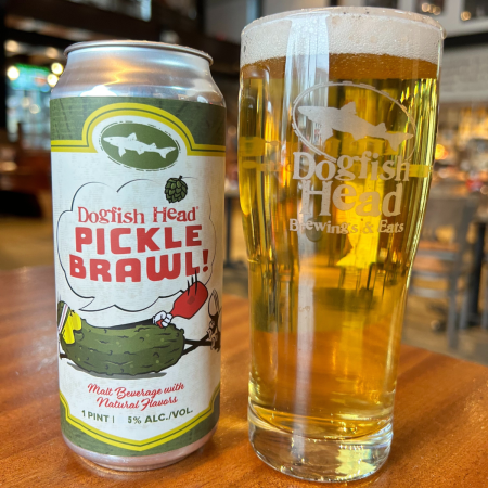 Dogfish Head beer PickleBrawl! in a pint glass