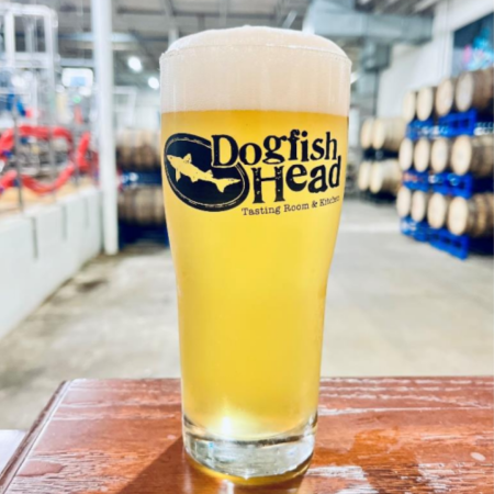 Dogfish Head beer Wakatipu in a pint glass