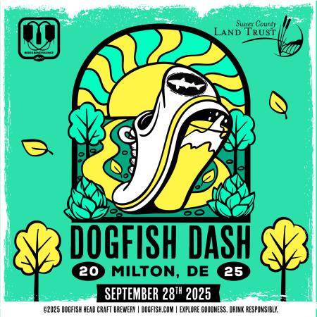 dogfish dash happening on September 28, 2025 at the Milton Brewery