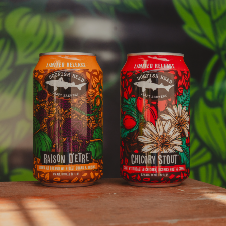 Dogfish head throwback beers, Chicory Stout and Raison D'Etre
