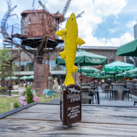 Yellow Tap Handle With Brown Base And Dogfish Head Shark