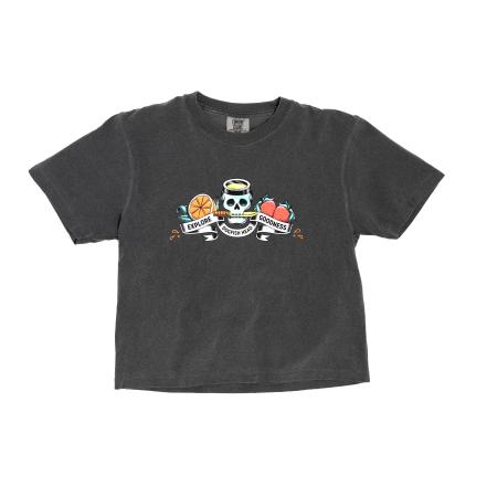 Washed black boxy tee