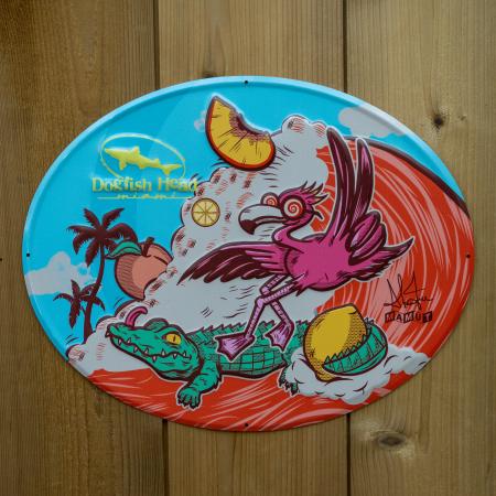 Surfing Flamingo Tacker For Your Wall In Bright Vibrant Colors