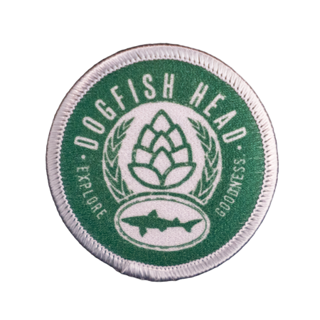 Green Explore Goodness Patch with white details