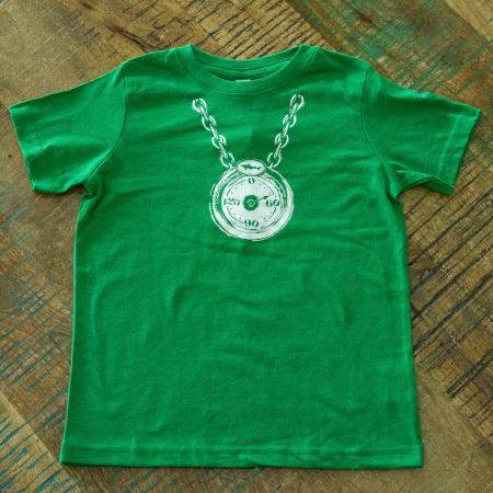 Clock Toddler Tee in Green.