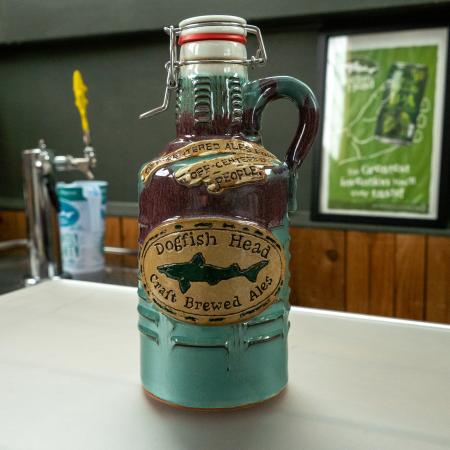 Teal w/Purple Ceramic Growler Full Size