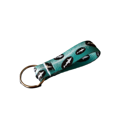 Teal Fabric Keychain