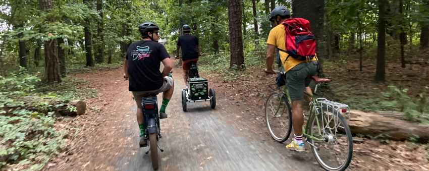 bike riding on bike trail