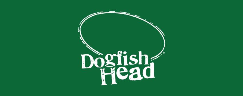 Dogfish  Head logo on a solid green background - logo has no shark