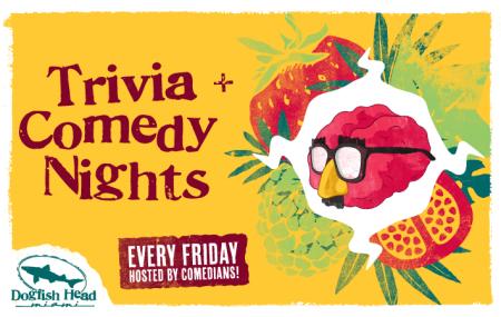 Comedy + Trivia image of brain with letters trivia plus comedy