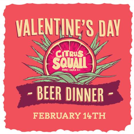 Grapefruit graphics with beer dinner written on it