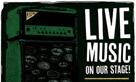 Live Music black background with live music writen