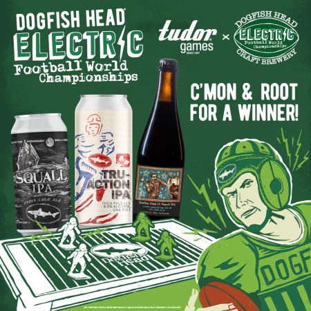 Tudor Games Beers Graphic with three beers and tudor games logos