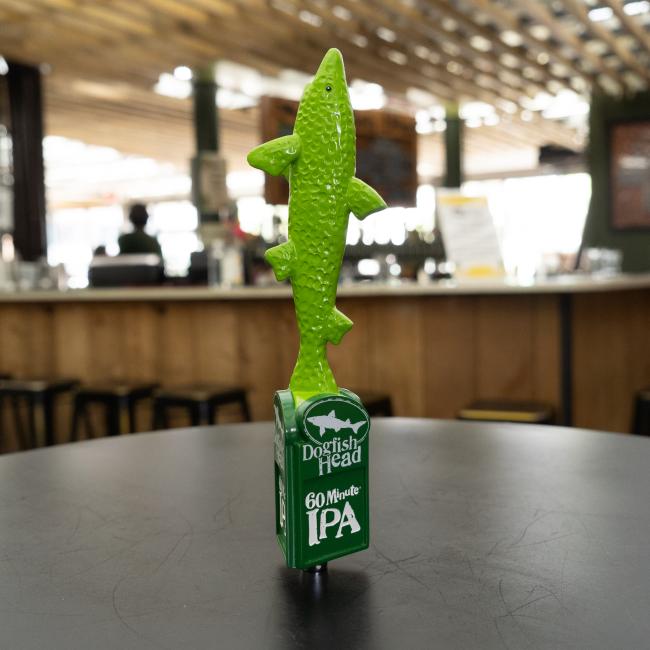 60 Minute Tap Handle in Green With Dogfish Head Shark