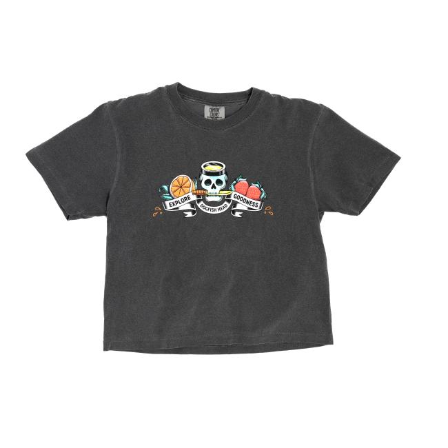 Washed black boxy tee