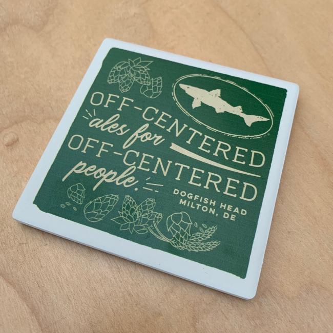 Off-centered ales coaster