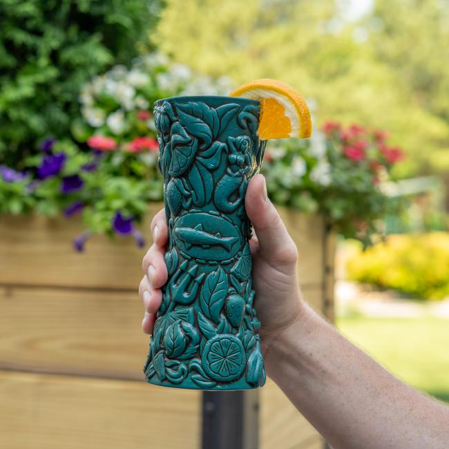 Hand carved Tiki Mug inspired by Dogfish Head underwater canned cocktail artwork