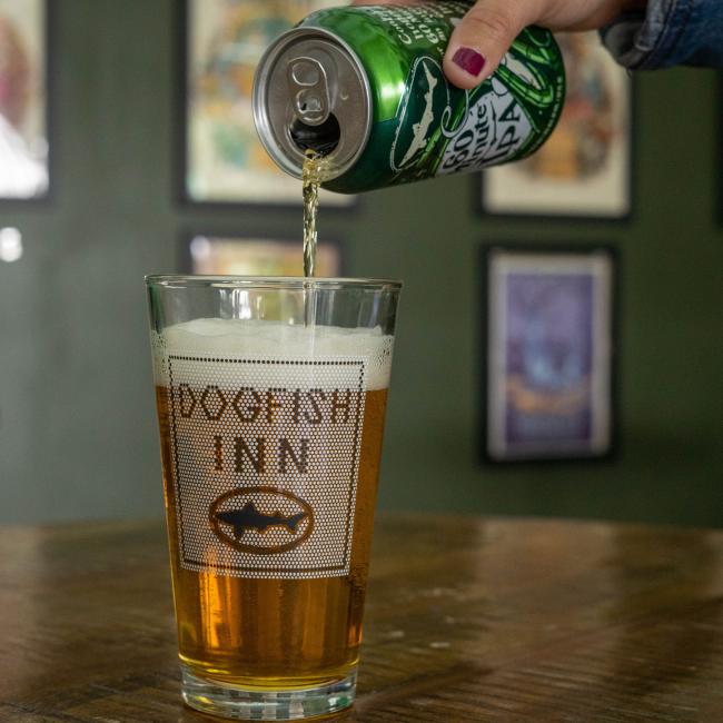 Beer pouring into glass.