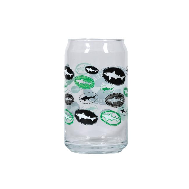 Dogfish Head logo on a can glass
