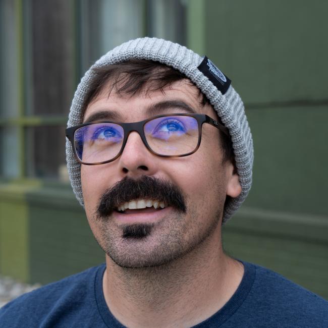 Dogfish Head Grey Fleck Beanie Front On A Model