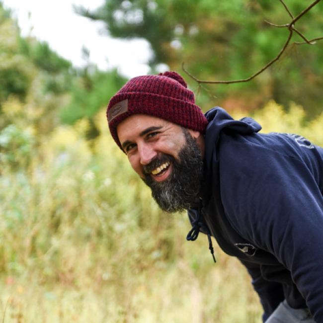 Red/Navy Marled Beanie