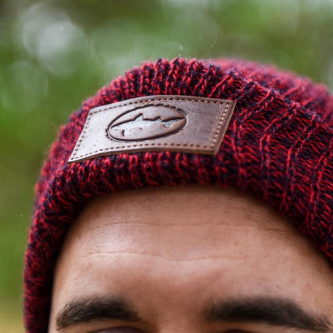 Red/Navy Marled Beanie