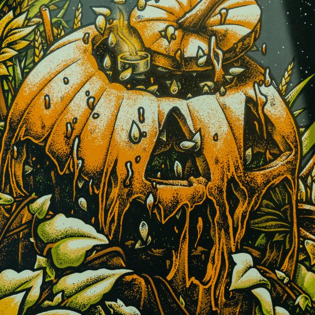 2022 Punkin Screen Print Up Close Photo Showing The Pumpkin's Face