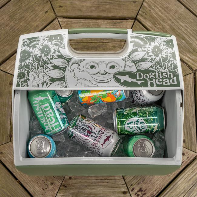IGLOO cooler with cans.