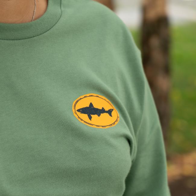 Close up of Dogfish Head shark logo