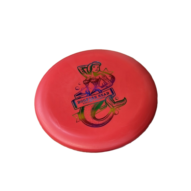 Solid colored putter disc featuring Dogfish Head mermaid artwork. 