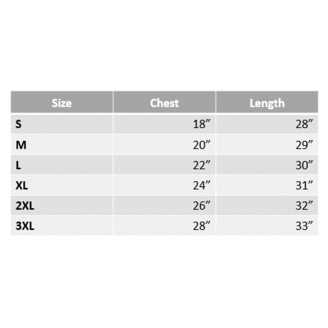 World Wide Stout Tee Size Guide
