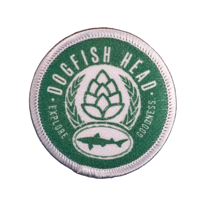 Green Explore Goodness Patch with white details