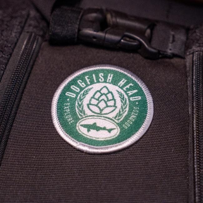 Green Explore Goodness Patch with white details