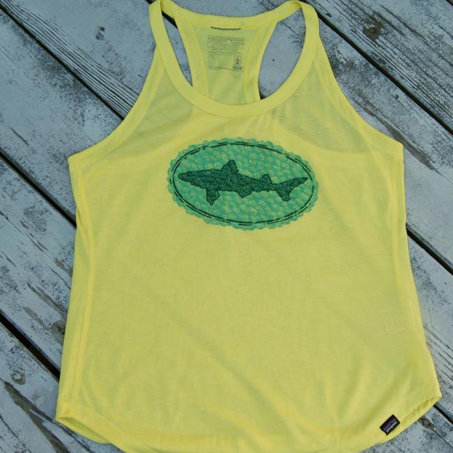 Patagonia Yellow Tank Top with Dogfish Head design