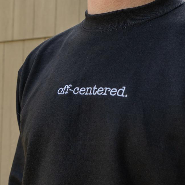 Black Off Centered Crew Sweatshirt 2