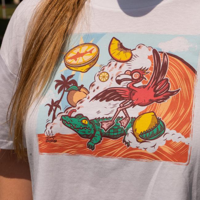 Miami Marmalade White Crop Tee