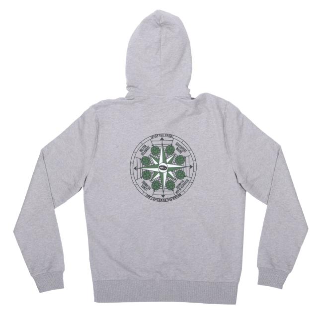 Inn Heather Grey Compass Zip Hoodie