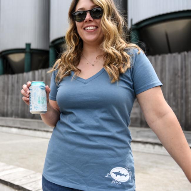 Womens Dogfish Slightly Mighty V Neck 1 Womens Dogfish Slightly Mighty V Neck 1