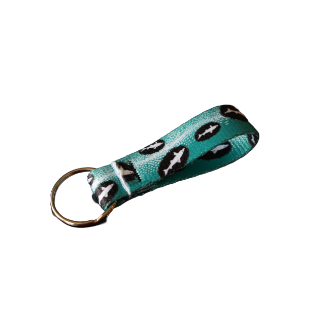 Teal Fabric Keychain